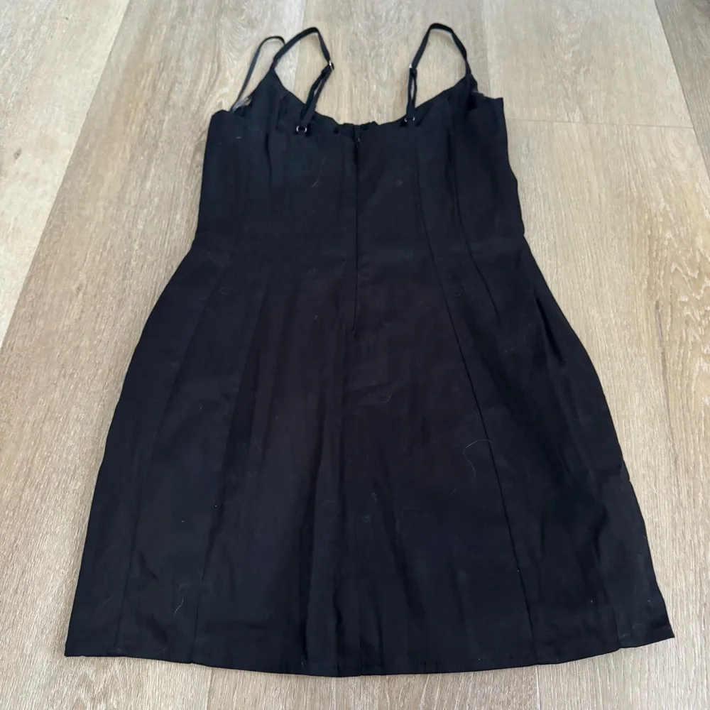 White Fox Boutique Black Button-Front Mini Dress - Picture 6 of 7